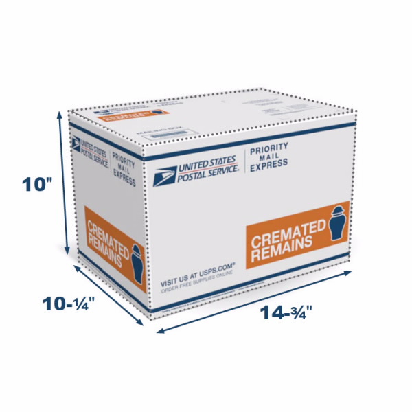 USPS mailing cremated remains box dimensions