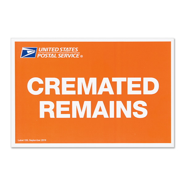 USPS Cremated Remains sticker